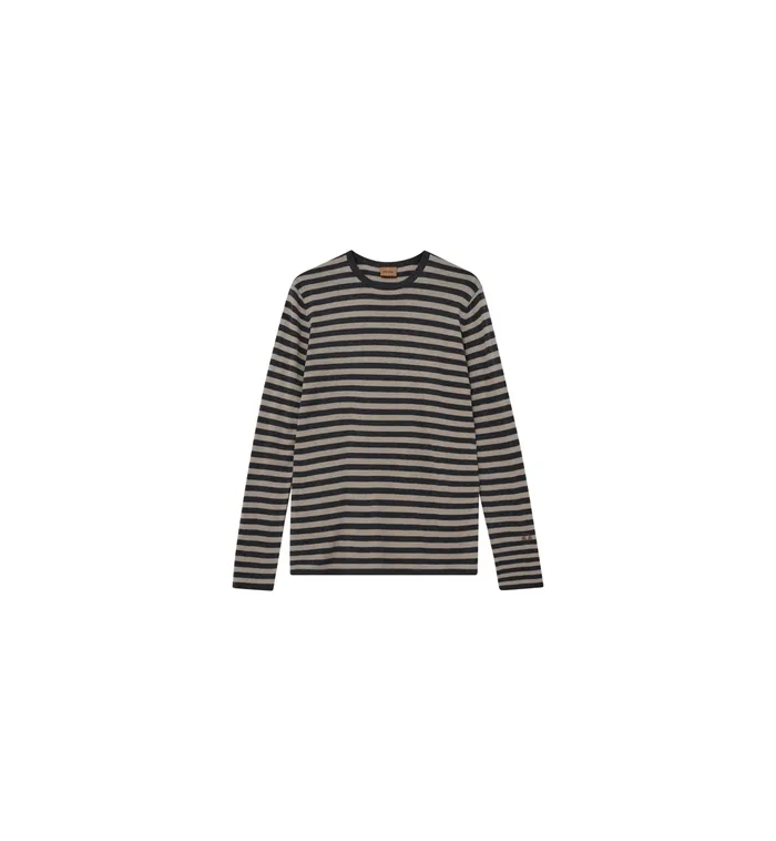 MOS MOSH Knits Men MMGAdam Soft Stripe Knit Charcoal Melange Stripe MOS MOSH Knits Men MMGAdam Soft Stripe Knit Charcoal Melange Stripe