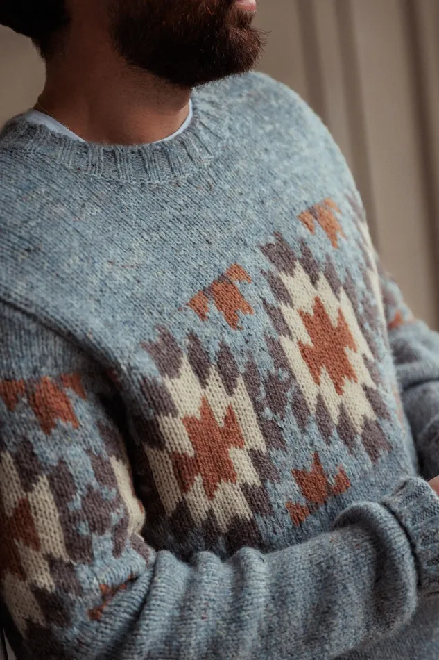 MOS MOSH Knits Men MMGBarry Autumn Knit Ocean Blue Melange MOS MOSH Knits Men MMGBarry Autumn Knit Ocean Blue Melange