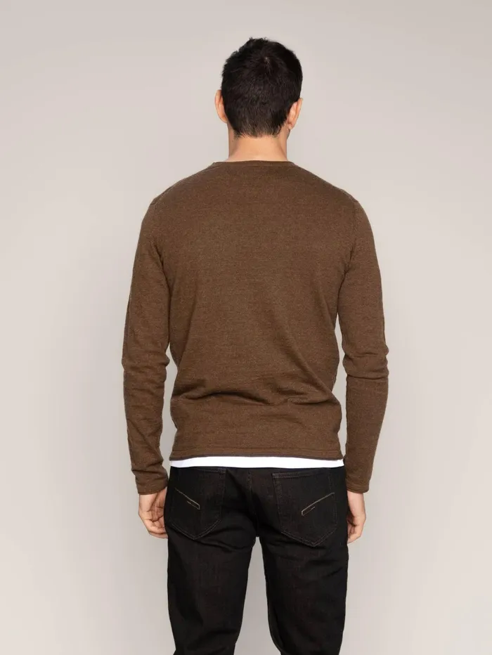 MOS MOSH Knits Men MMGKasey Flame Knit Brown Latte Melange MOS MOSH Knits Men MMGKasey Flame Knit Brown Latte Melange