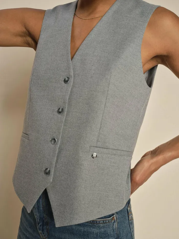 MOS MOSH Waistcoats Women MMElene Caia Vest Sharkskin MOS MOSH Waistcoats Women MMElene Caia Vest Sharkskin