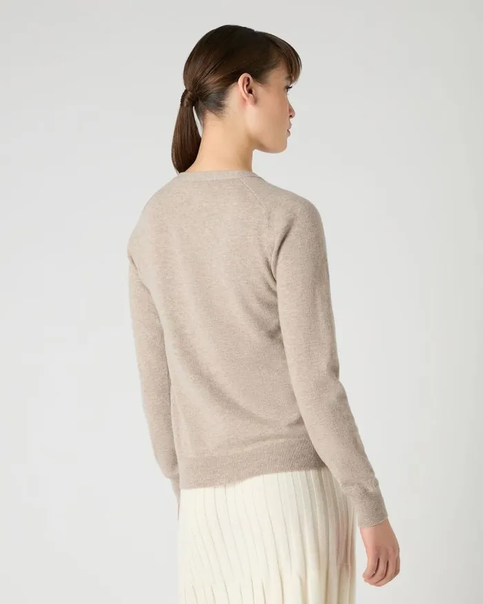 NPeal Cardigans Women Lara V Neck Cashmere Cardigan Oatmeal Brown