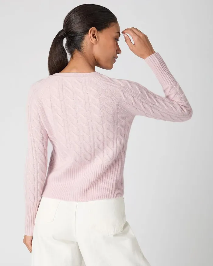 NPeal Cardigans Women Myla Cable Cashmere Cardigan Quartz Pink