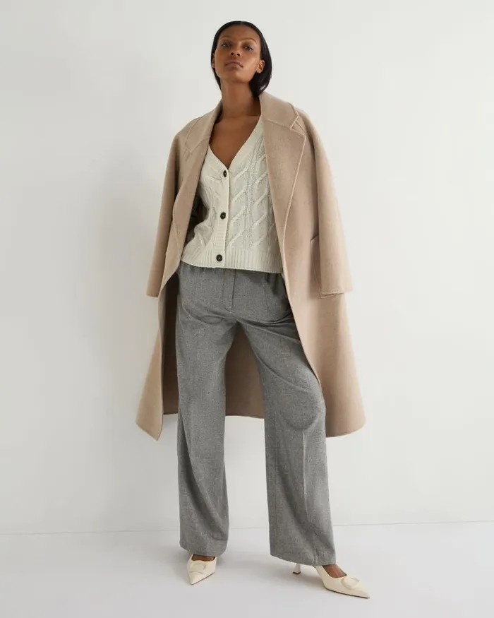 NPeal Cardigans Women V Neck Cable Cashmere Cardigan With Lurex Snow Grey Sparkle