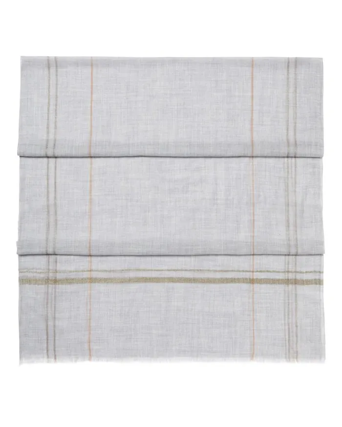 NPeal Cashmere Scarves Women Check Cashmere Pashmina Grey
