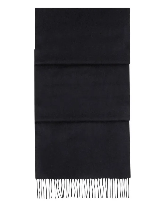 NPeal Cashmere Scarves WomenMen Unisex Large Woven Cashmere Scarf Black