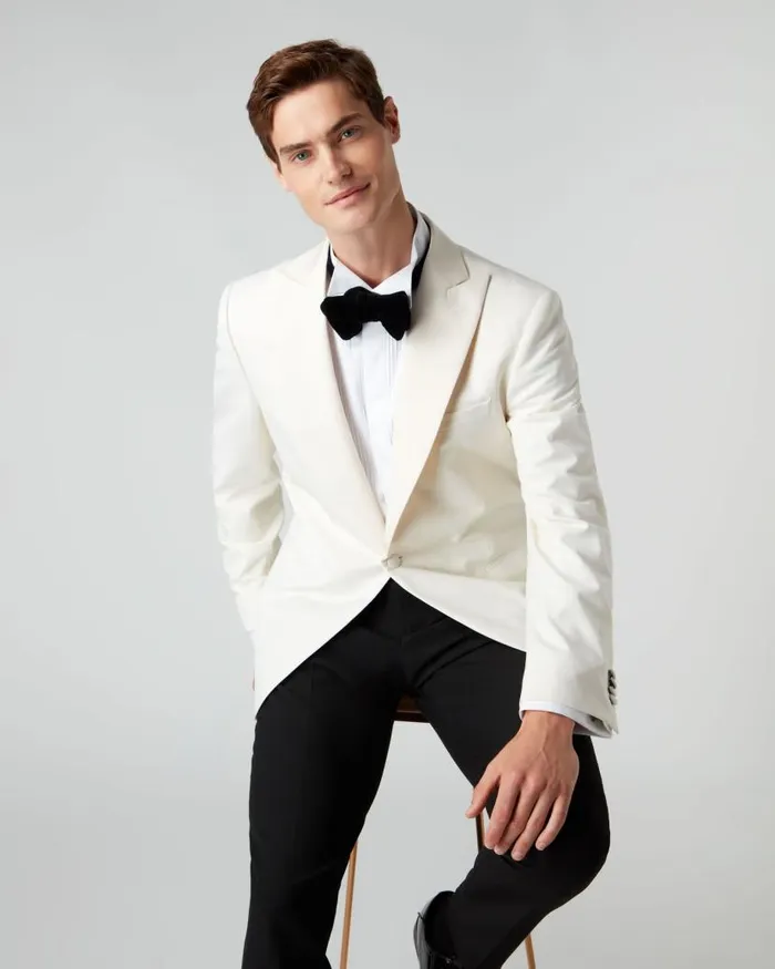 NPeal Coats and Jackets Men 007 Woven Dinner Jacket White