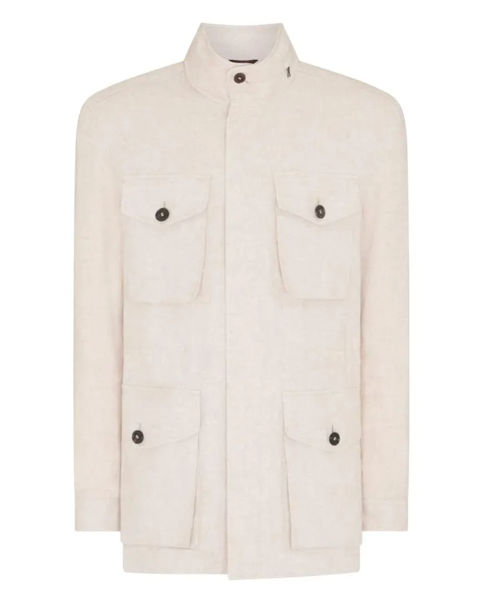 NPeal Coats and Jackets Men Hampton Linen Jacket Beige Brown