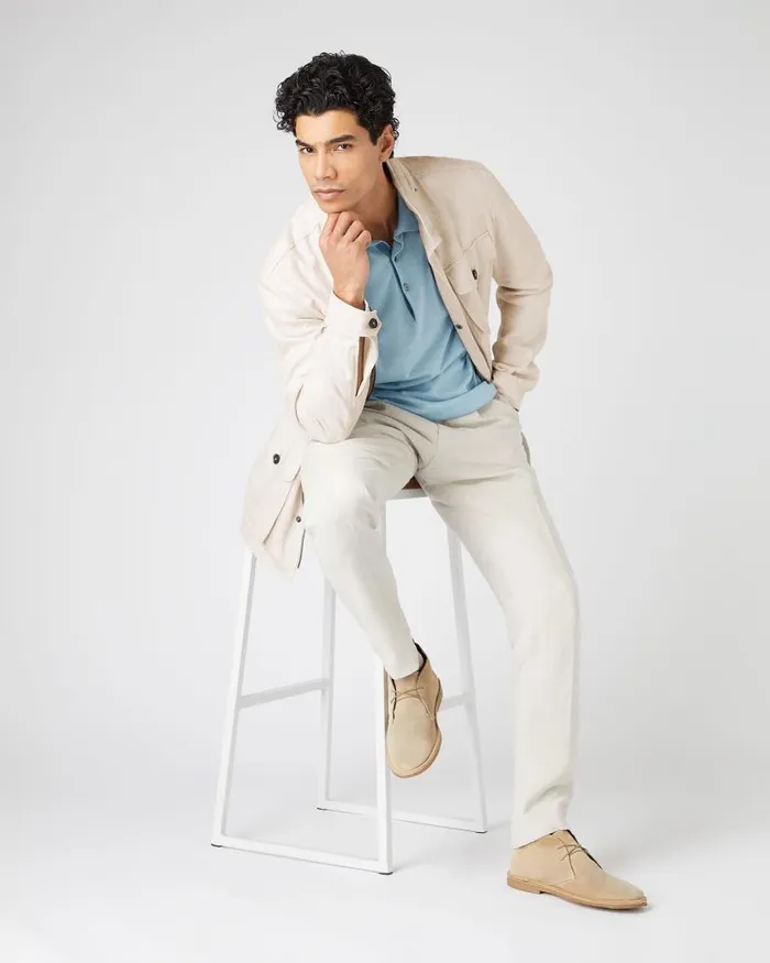NPeal Coats and Jackets Men Hampton Linen Jacket Beige Brown