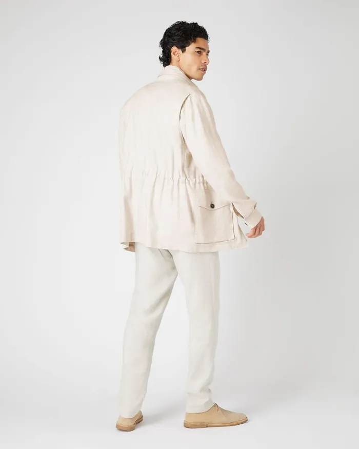 NPeal Coats and Jackets Men Hampton Linen Jacket Beige Brown