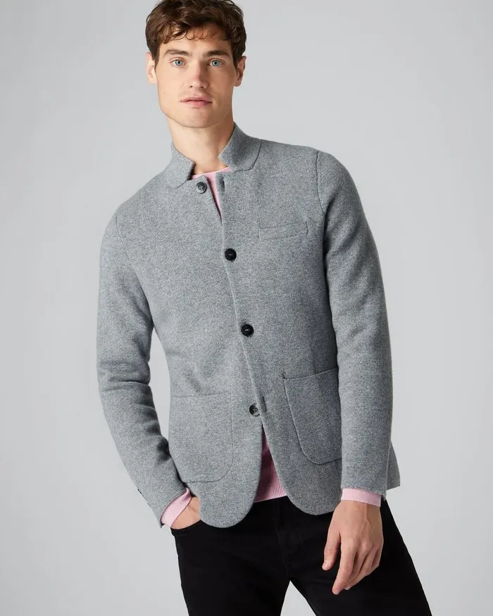 NPeal Coats and Jackets Men Milano Cashmere Jacket Flannel Grey