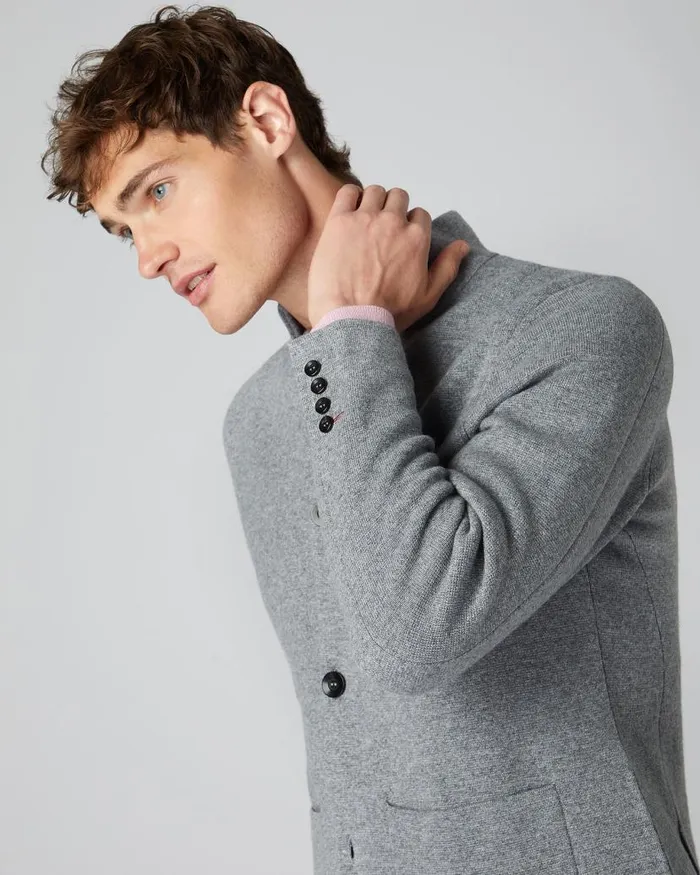 NPeal Coats and Jackets Men Milano Cashmere Jacket Flannel Grey