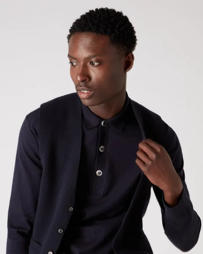 NPeal Gilets and Waistcoats Men Chelsea Cashmere Waistcoat Navy Blue