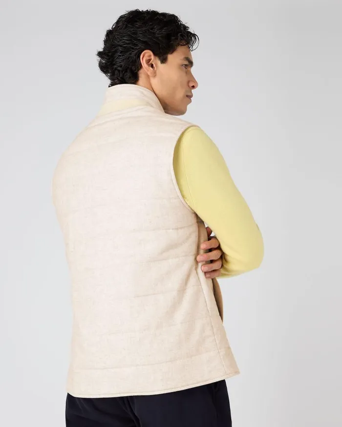 NPeal Gilets and Waistcoats Men Seville Linen Gilet Beige Brown