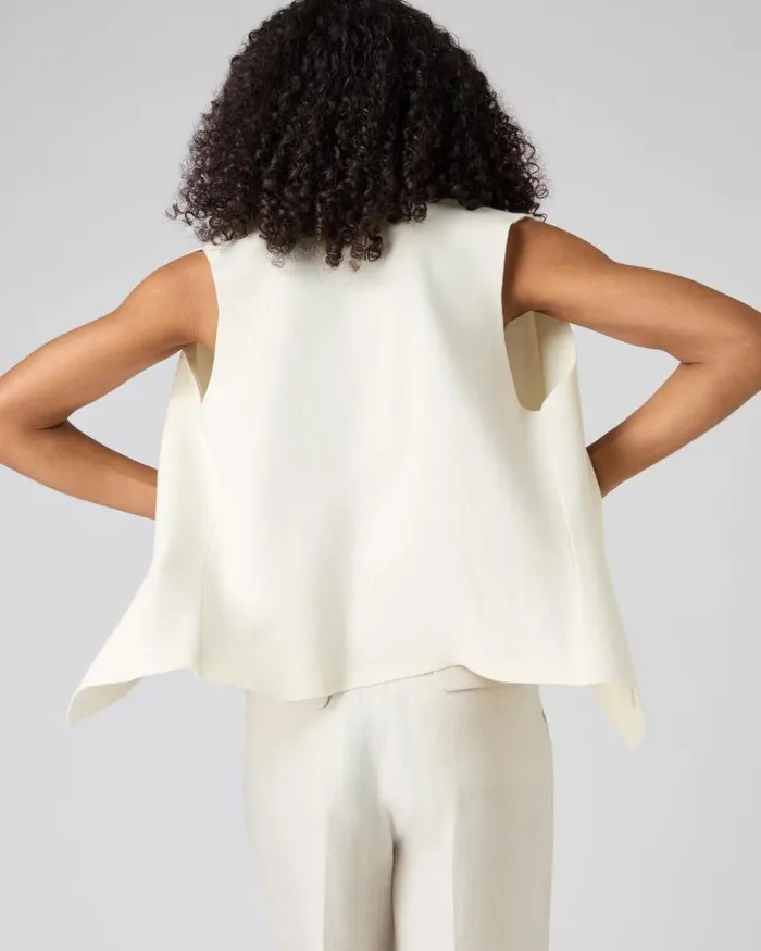 NPeal Gilets and Waistcoats Women Mila Cotton Cashmere Silk Waistcoat New Ivory White