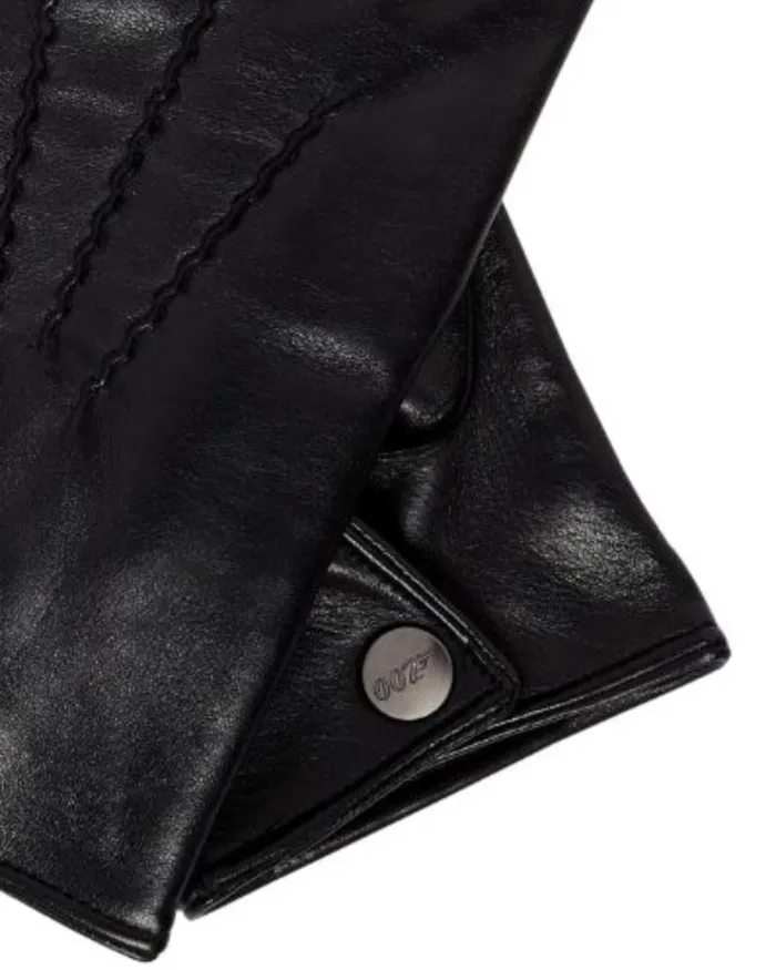 NPeal Gloves Men 007 Leather and Cashmere Lined Gloves Black
