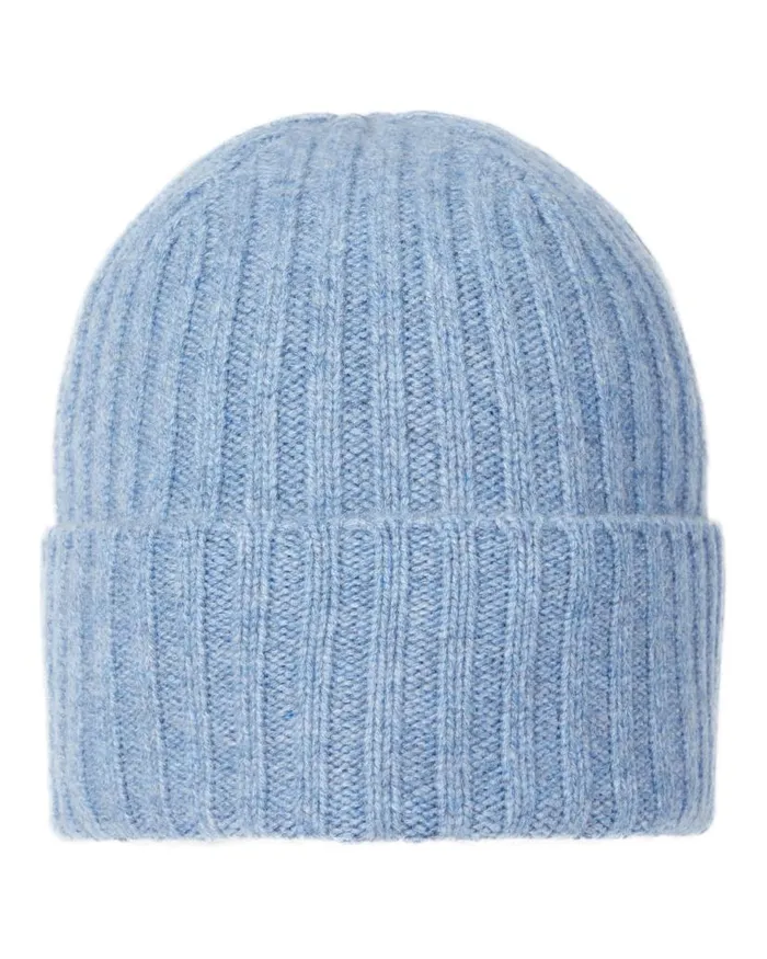 NPeal Hats WomenMen Unisex Chunky Ribbed Cashmere Hat Faded Indigo Blue