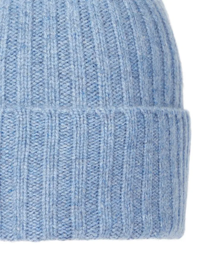 NPeal Hats WomenMen Unisex Chunky Ribbed Cashmere Hat Faded Indigo Blue