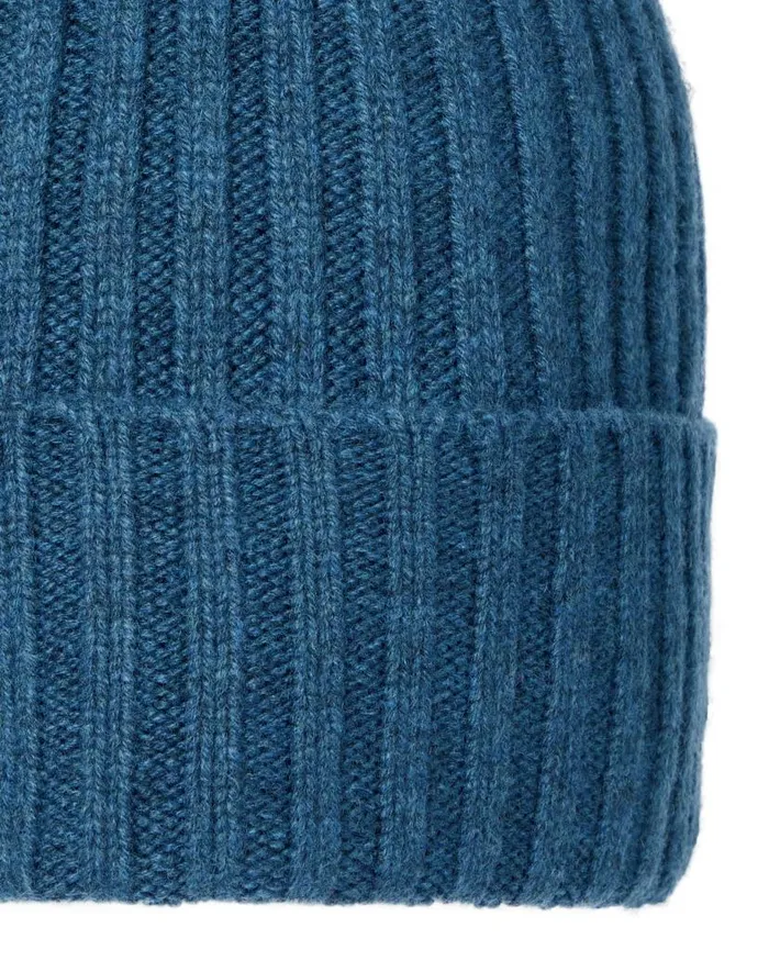NPeal Hats WomenMen Unisex Chunky Ribbed Cashmere Hat Lagoon Blue