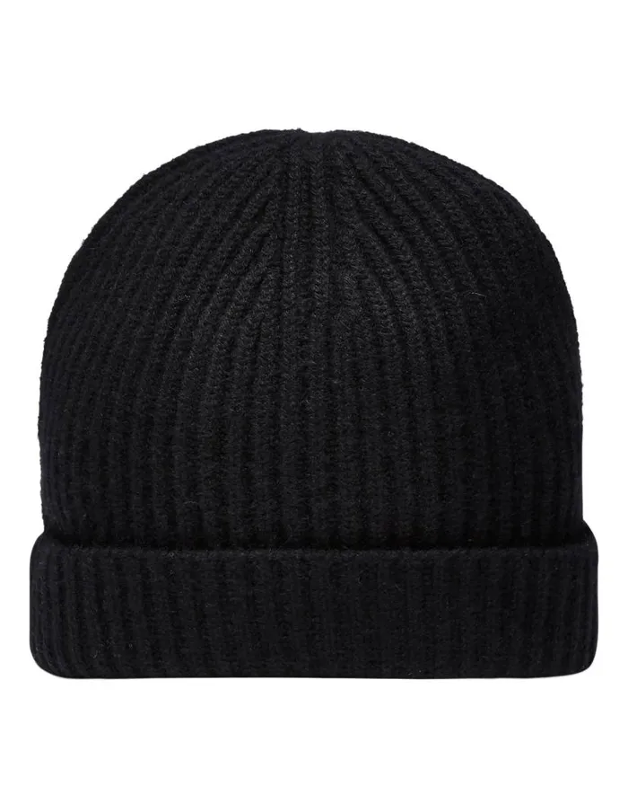 NPeal Hats WomenMen Unisex Ribbed Cashmere Hat Black