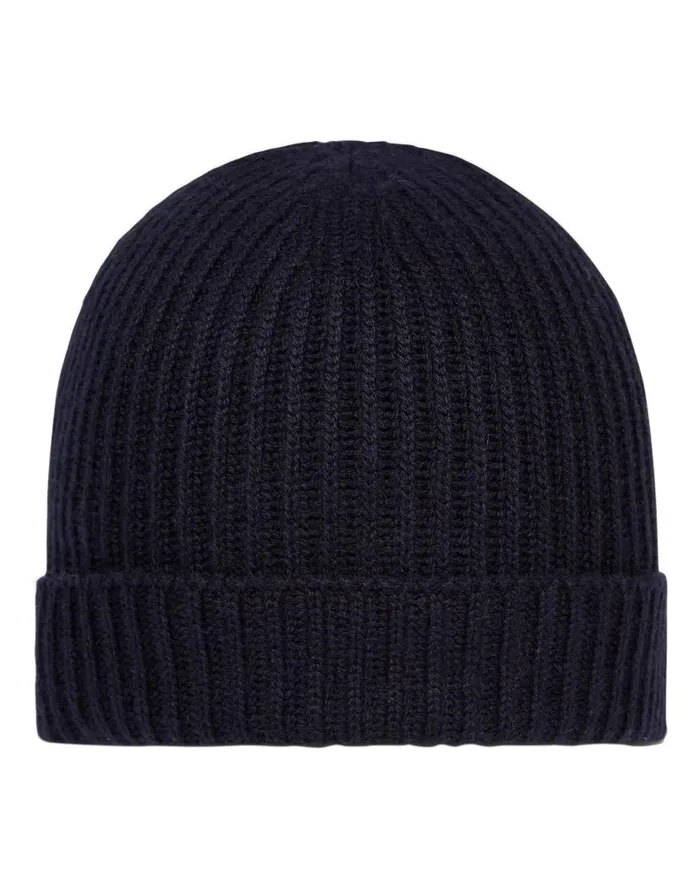 NPeal Hats WomenMen Unisex Ribbed Cashmere Hat Navy Blue