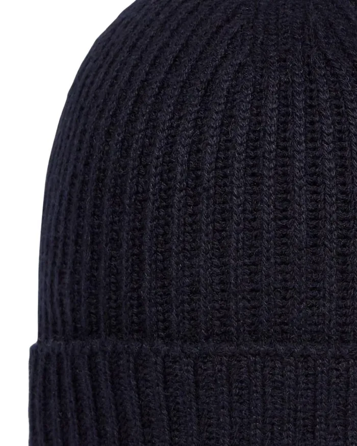 NPeal Hats WomenMen Unisex Ribbed Cashmere Hat Navy Blue