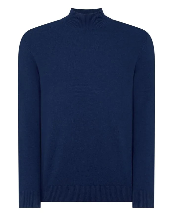 NPeal Jumpers Men Mayfair Turtle Neck Cashmere Jumper French Blue