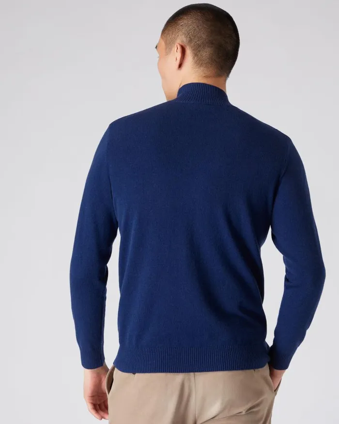 NPeal Jumpers Men Mayfair Turtle Neck Cashmere Jumper French Blue