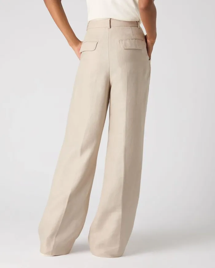 NPeal Leggings and Trousers Women Florence Linen Trouser Oat Brown