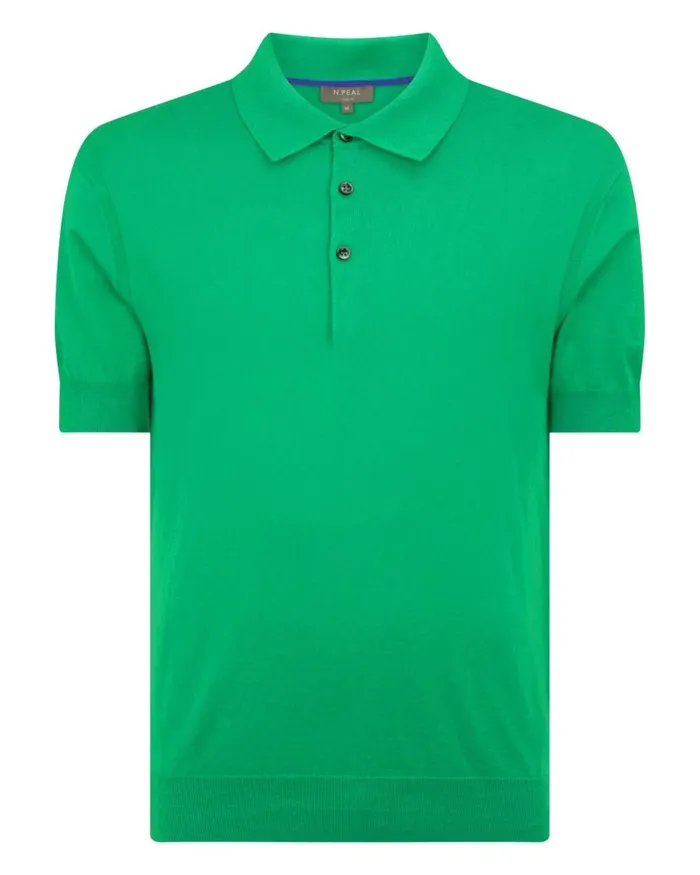 NPeal Polos and Tshirts Men Short Sleeve Collared Polo T Shirt Spring Green