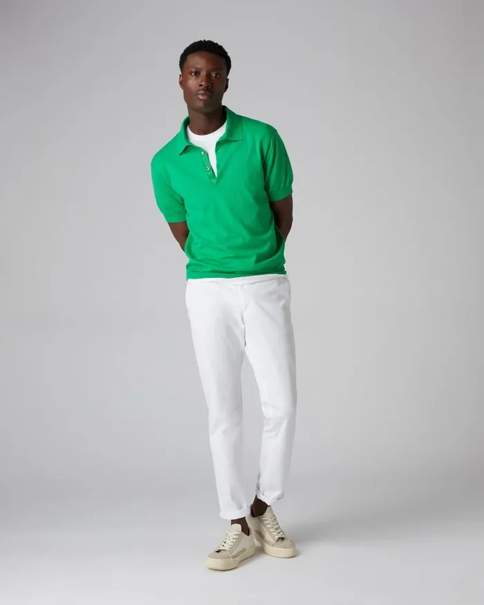 NPeal Polos and Tshirts Men Short Sleeve Collared Polo T Shirt Spring Green