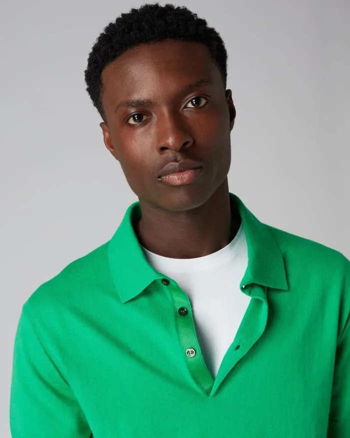 NPeal Polos and Tshirts Men Short Sleeve Collared Polo T Shirt Spring Green