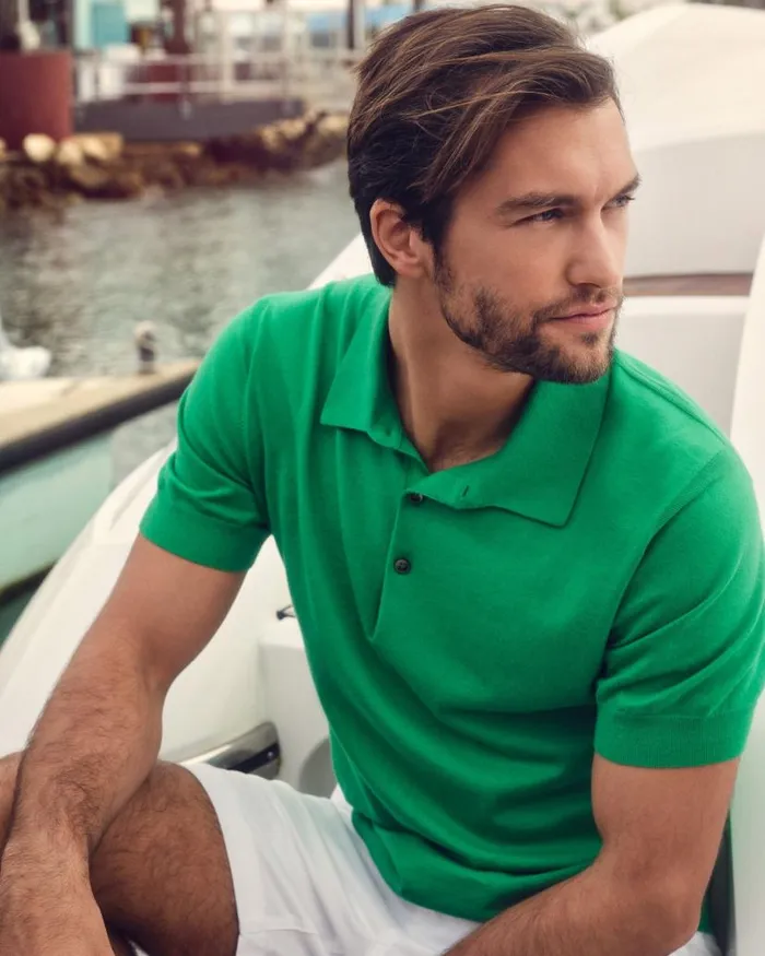 NPeal Polos and Tshirts Men Short Sleeve Collared Polo T Shirt Spring Green