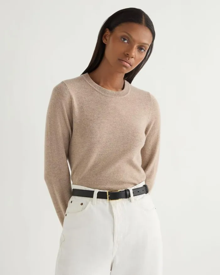 NPeal Round Necks Women Hallie Round Neck Cashmere Jumper Oatmeal Brown