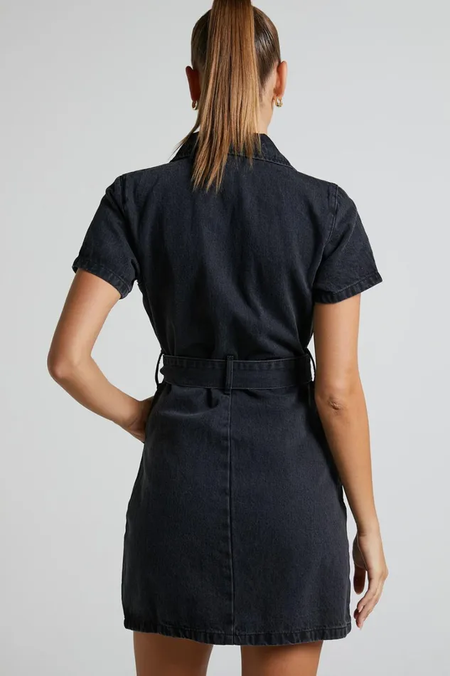 Nandini Mini Dress 8211 Zip Through Denim Dress In Black Wash Women Showpo Curve Clothes Nandini Mini Dress 8211 Zip Through Denim Dress In Black Wash Women Showpo Curve Clothes