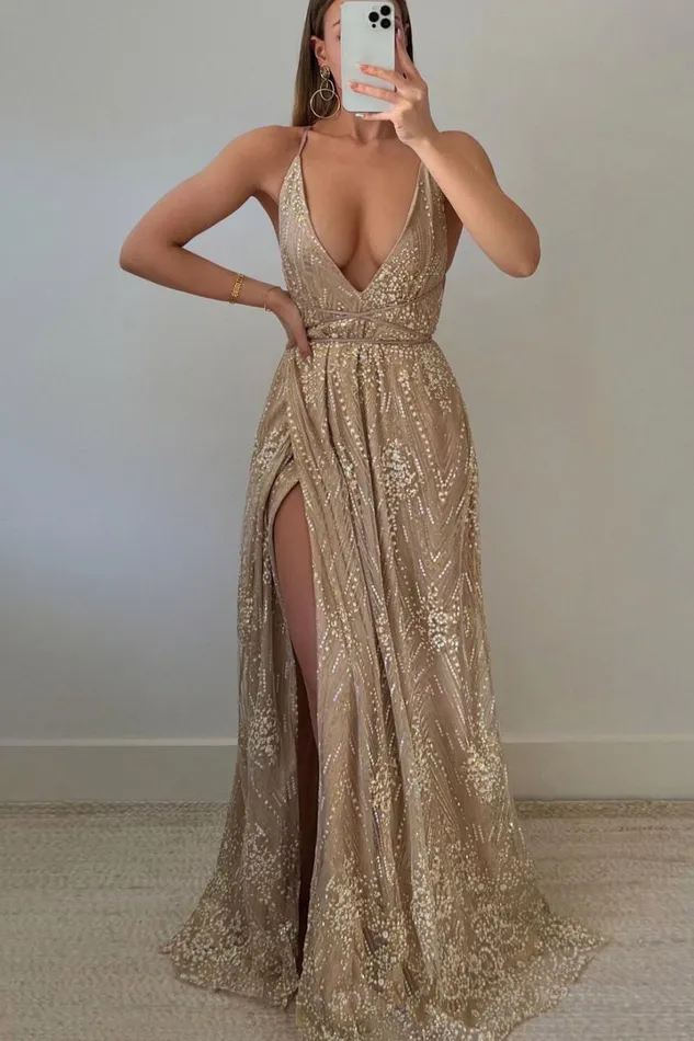 New York Nights Maxi Dress 8211 Sequin Plunge Cross Back Dress In Gold Women Showpo Curve Clothes