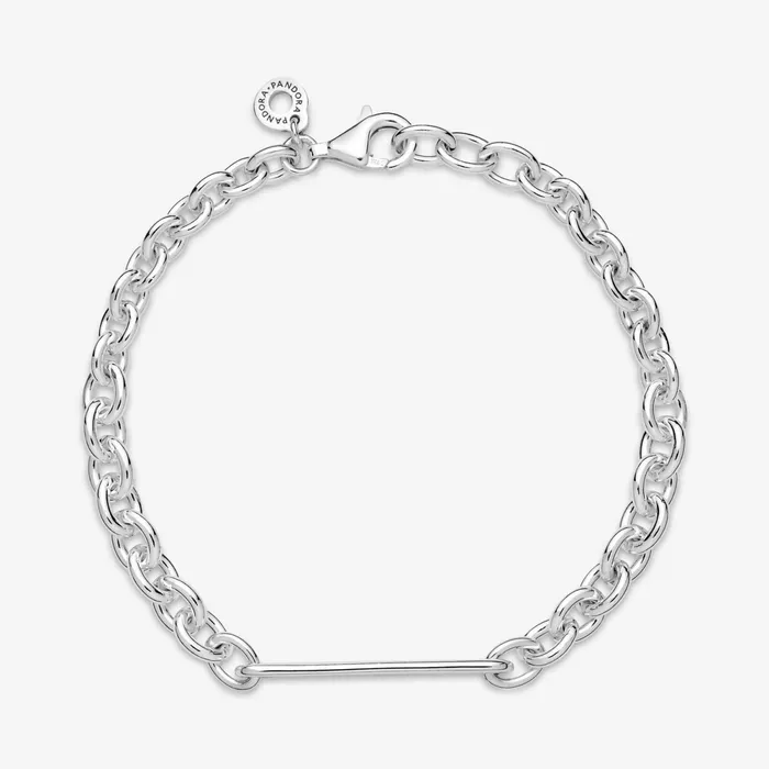 Noncharm Bracelets Women Pandora Engravable Bar Link Bracelet