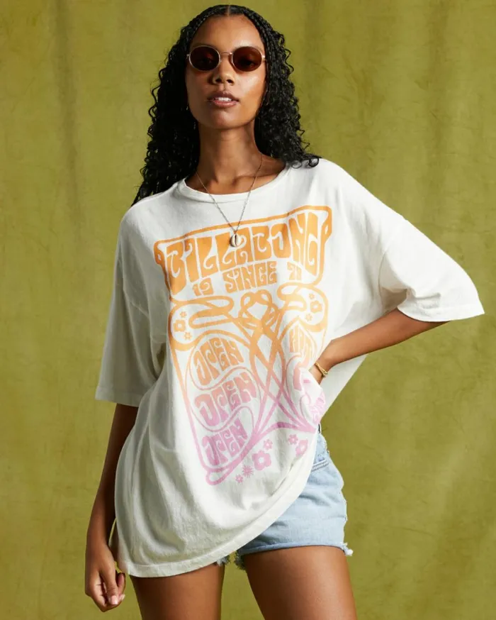 Open Heart TShirt Salt Crystal Women Billabong Graphic Tees and Tanks