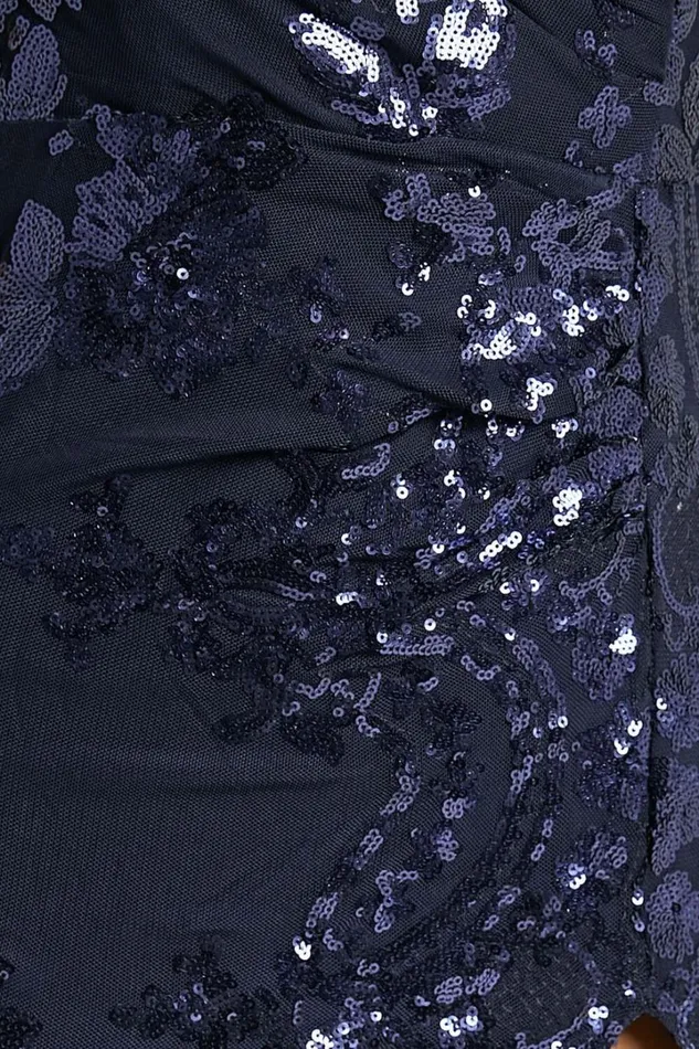 Out Till Dawn Maxi Dress 8211 Thigh Split Dress In Navy Sequin Women Showpo Curve Clothes