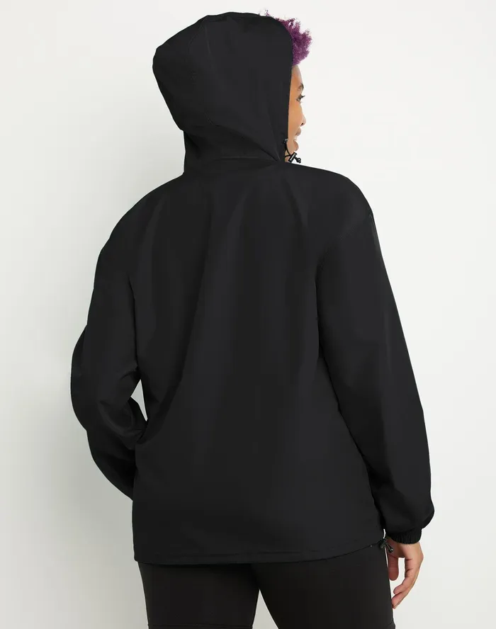 Packable Jacket Classic Script Black Women Champion Jackets