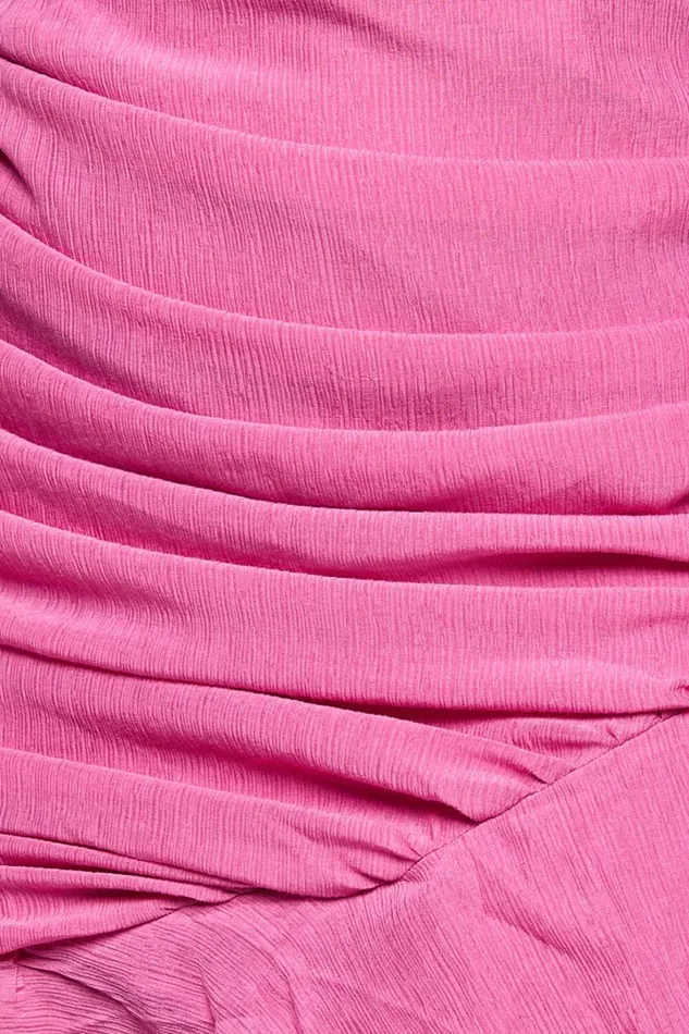 Paige Mini Dress 8211 One Shoulder Frill Hem Wrap Skirt Dress In Pink Women Showpo Curve Clothes