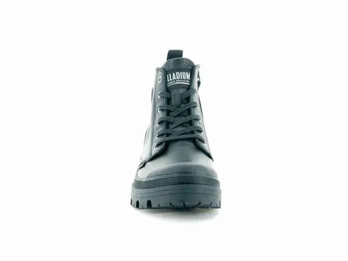 Palladium Pallabase Leather Blackblack Women Heel Boots