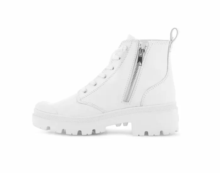 Palladium Pallabase Leather Whitewhite Women Boots