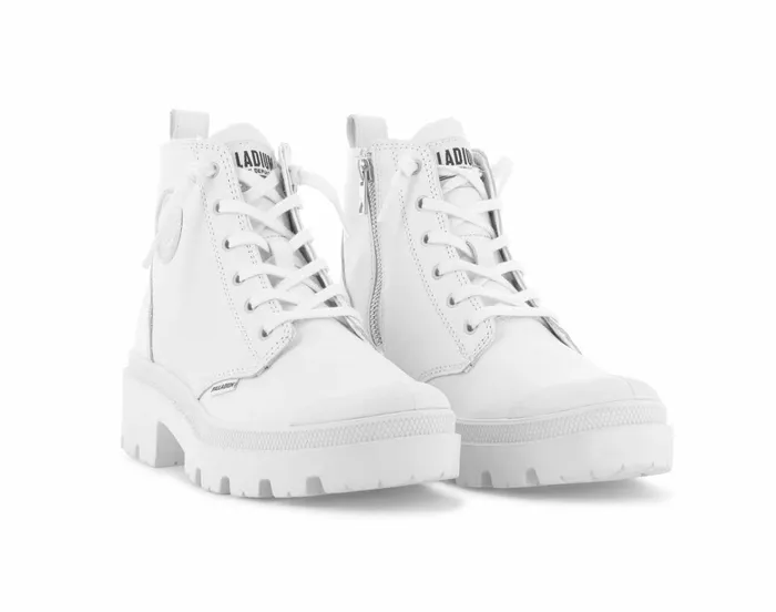 Palladium Pallabase Leather Whitewhite Women Boots