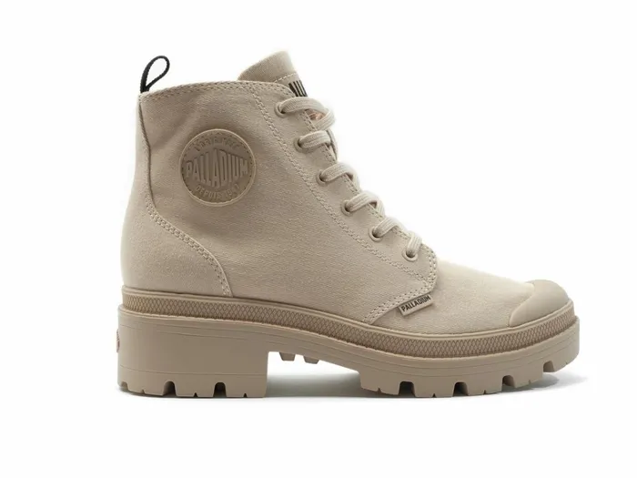 Palladium Pallabase Twill Beige Tan Women Boots