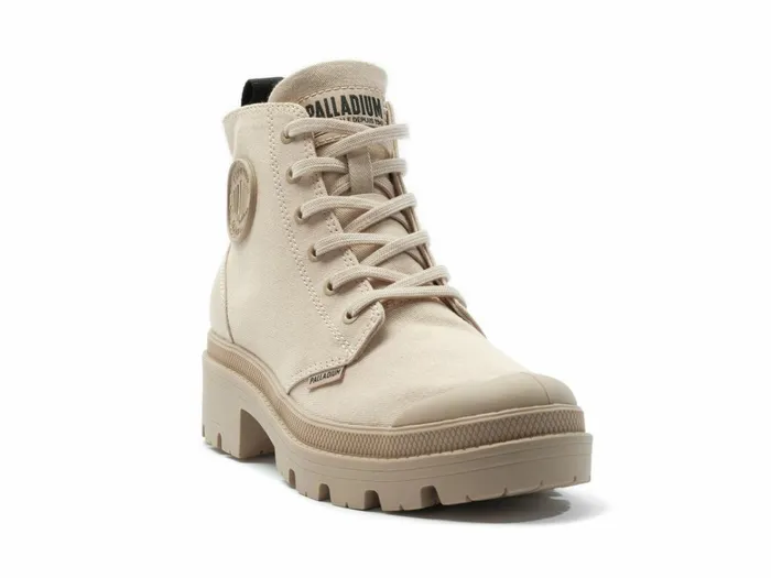Palladium Pallabase Twill Beige Tan Women Boots