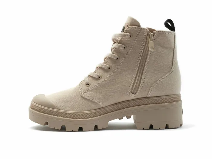Palladium Pallabase Twill Beige Tan Women Boots
