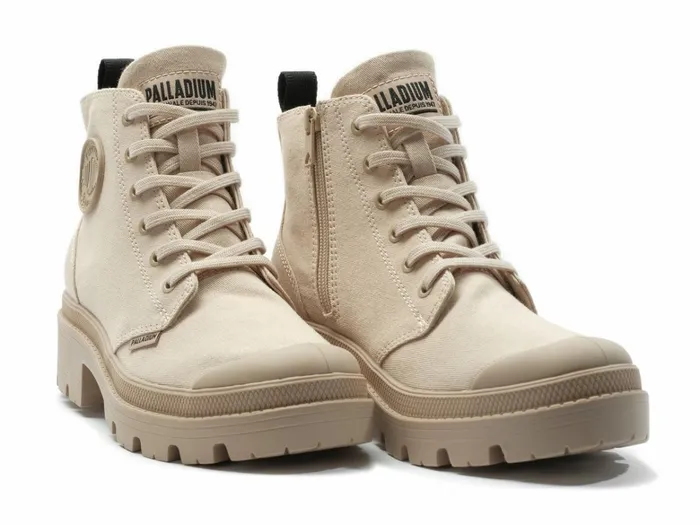 Palladium Pallabase Twill Beige Tan Women Boots