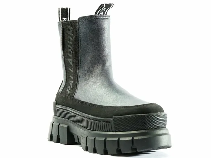 Palladium Revolt Chelsea Ranger Dark Silver Women Heel Boots