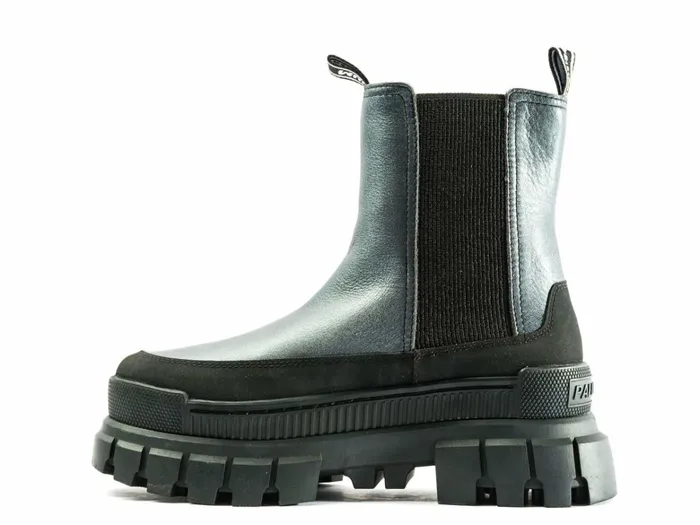 Palladium Revolt Chelsea Ranger Dark Silver Women Heel Boots