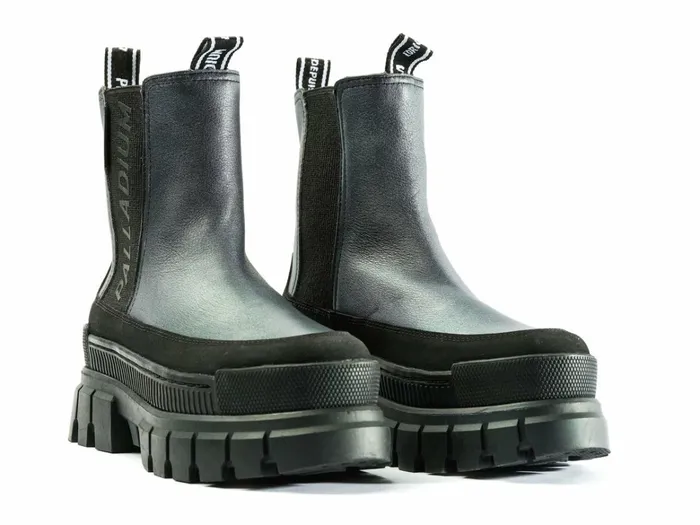 Palladium Revolt Chelsea Ranger Dark Silver Women Heel Boots
